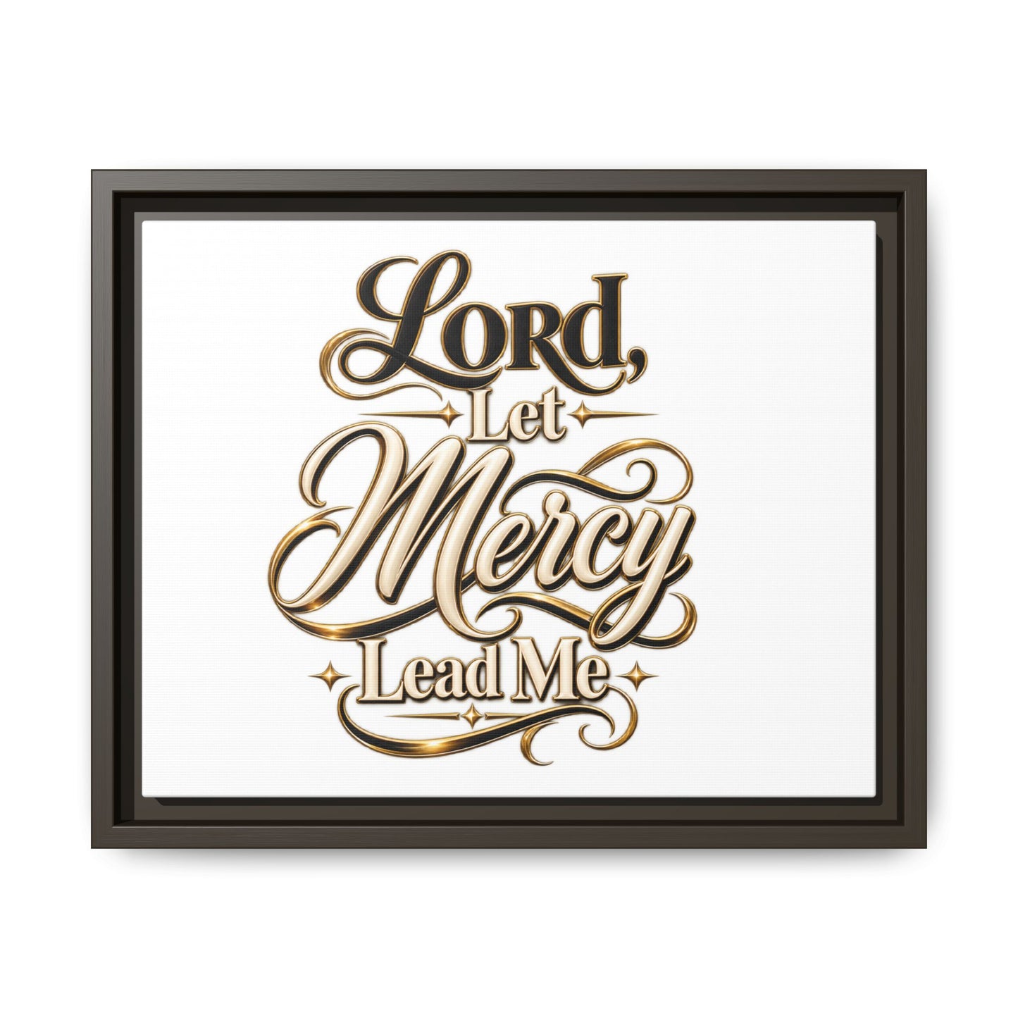 Framed Canvas Wall Art – "Lord, Let Mercy Lead Me" Inspirational Scripture Print