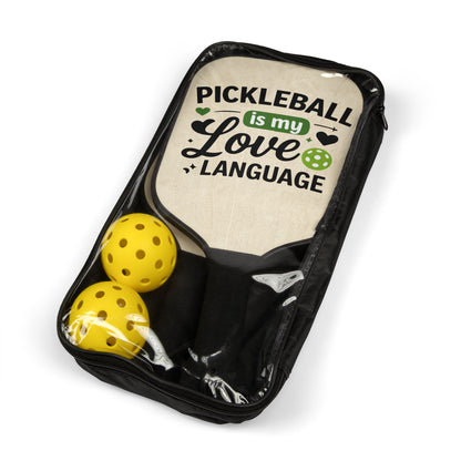 Pickleball Paddle Kit — "Pickleball Is My Love Language" Paddle Set with Balls
