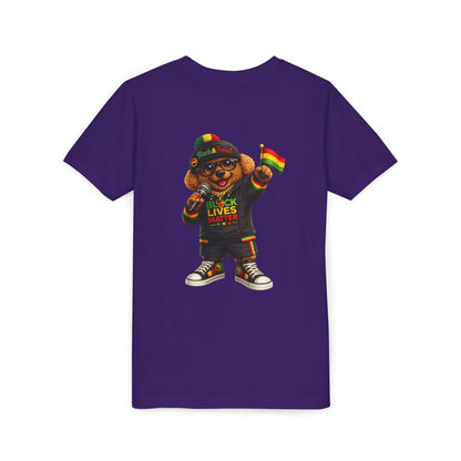 Youth Tee — Kid Bear Black Lives Matter Rasta Flag Shirt