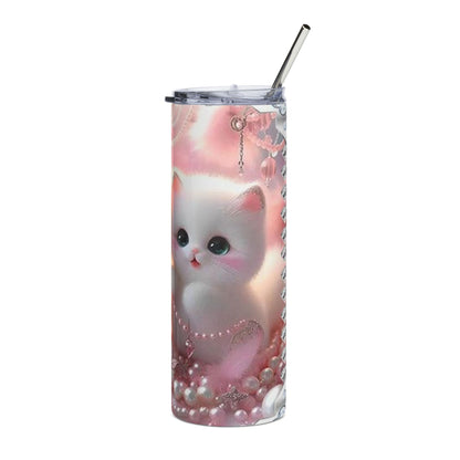 Pink Pearl Kitty 20oz Stainless Tumbler