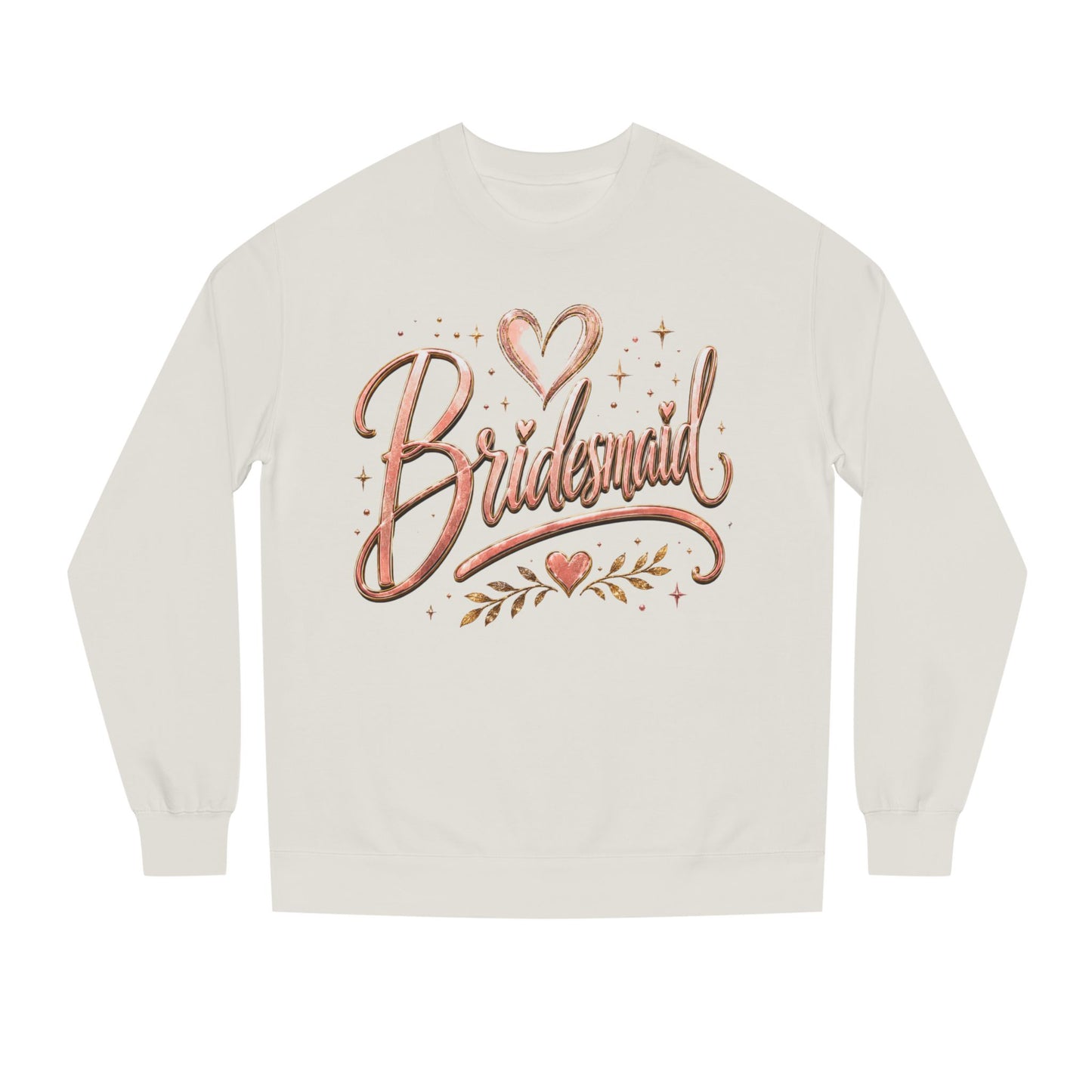 Bridesmaid Crewneck Sweatshirt — Rose Gold Script Bridesmaid Pullover