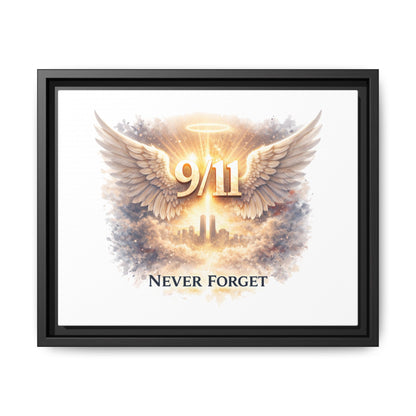 9/11 Memorial Matte Canvas Print — "Never Forget" Framed Wall Art