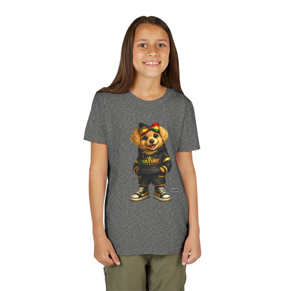 Youth Tee — Cute Rasta Bear "Culture" Graphic Kids T-Shirt