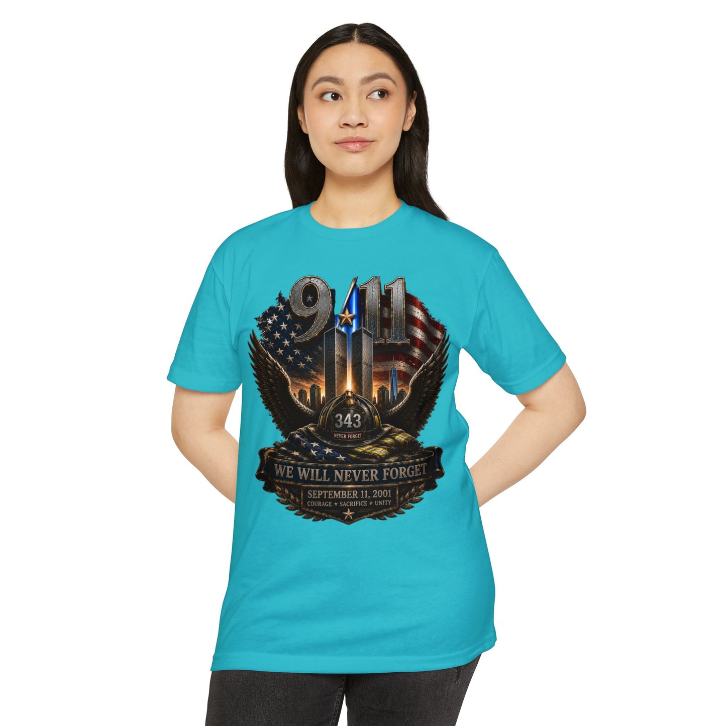 9/11 Memorial T-Shirt — "We Will Never Forget" Tribute Tee