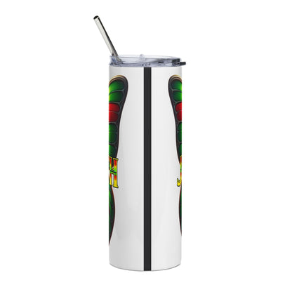 20oz Stainless Tumbler — Vibrant Red & Green Butterfly "June" Travel Cup