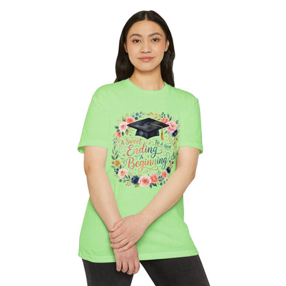 Graduation Floral Tee — “A Sweet Ending to a New Beginning”
