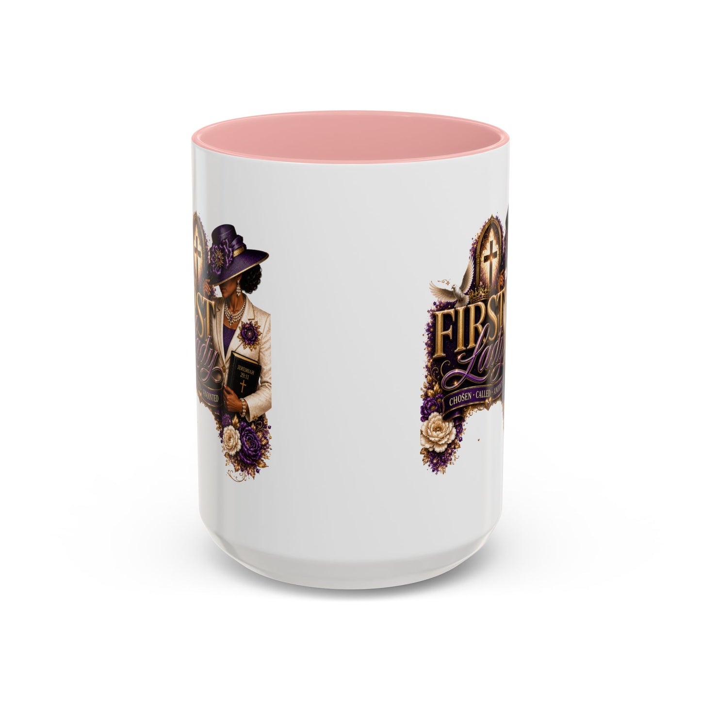 First Lady Church Coffee Mug — Elegant Purple Hat Gospel Tea Cup (11/15oz)