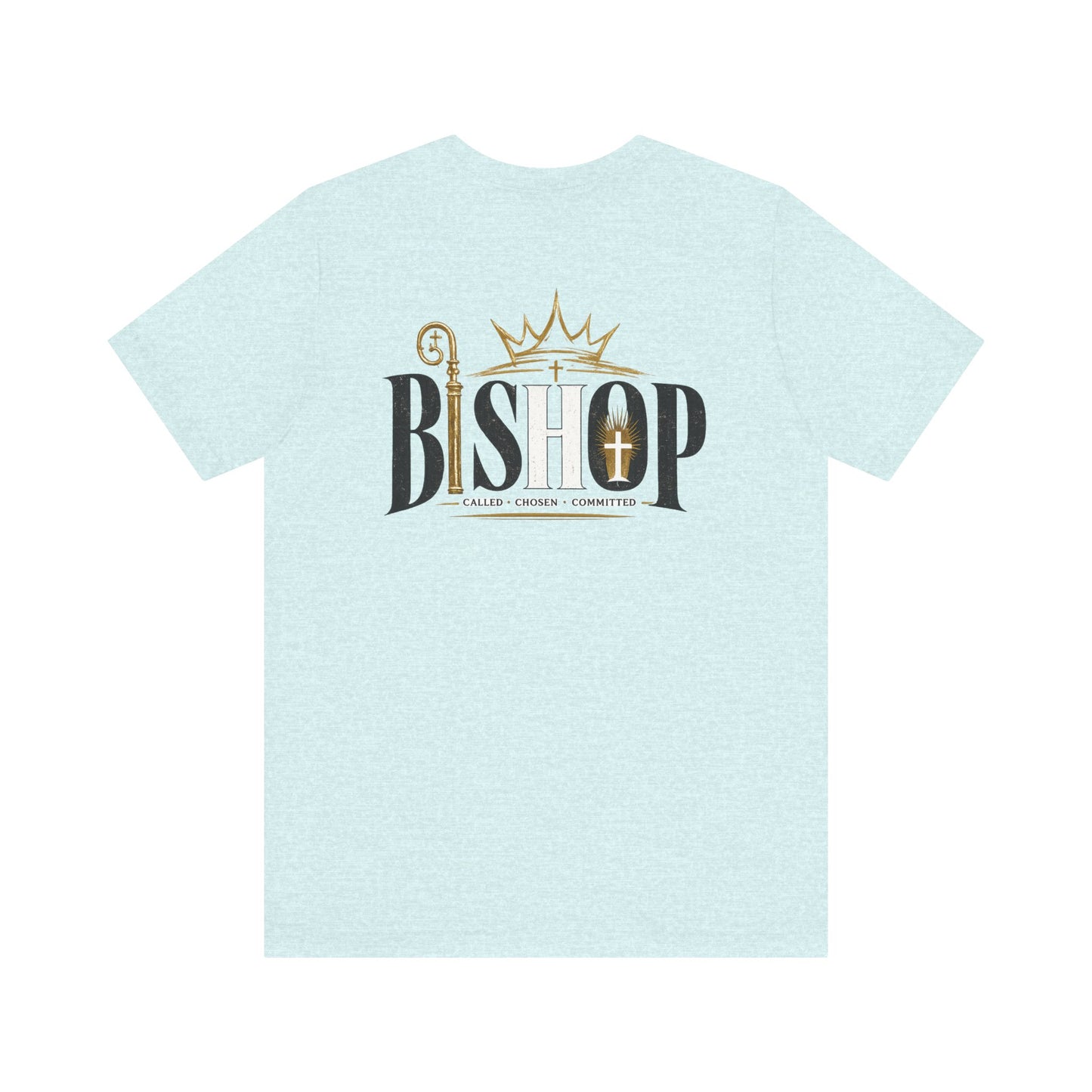 Bishop Graphic Tee — 'BISHOP' Crown & Crosier Church Leadership Shirt