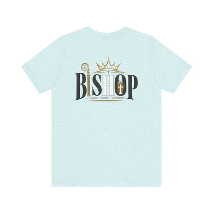 Bishop Graphic Tee — 'BISHOP' Crown & Crosier Church Leadership Shirt