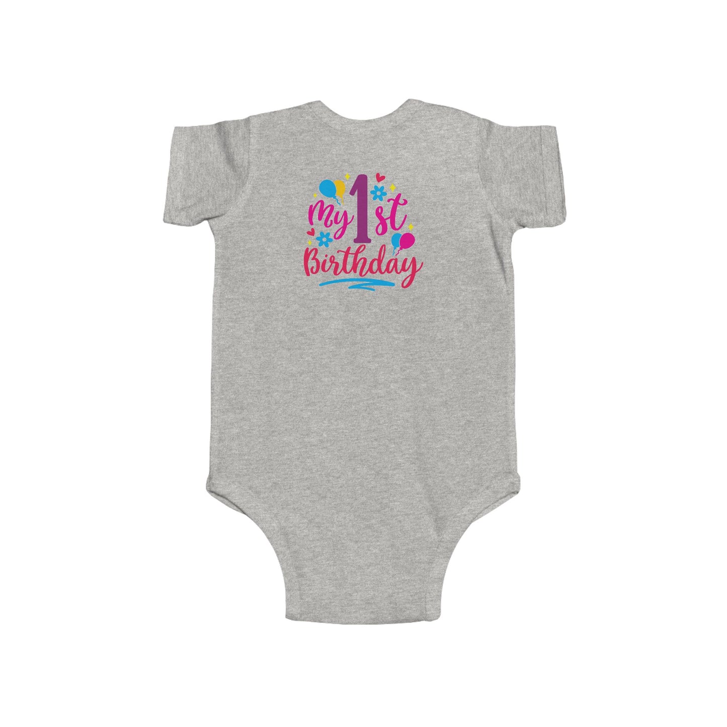 Baby Bodysuit — "My 1st Birthday" Colorful First Birthday Infant Onesie