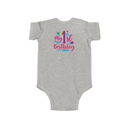 Baby Bodysuit — "My 1st Birthday" Colorful First Birthday Infant Onesie