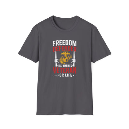 Freedom Defender U.S. Marines Veteran  For Life T-Shirt