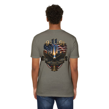 9/11 Memorial T-Shirt — We Will Never Forget American Tribute Tee