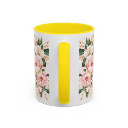 Mom Floral Accent Coffee Mug — Pink Roses Mother's Day Gift (11/15oz)