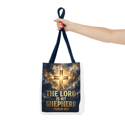 "The Lord Is My Shepherd" - Psalm 23:1 Religious Cross Tote Bag
