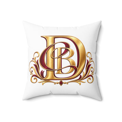 Monogram D&B Gold Decorative Throw Pillow — Elegant Initial Accent