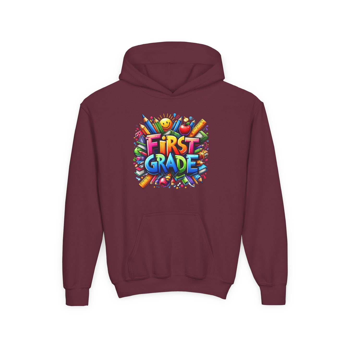 First Grade Kids Hoodie – Colorful Back-to-School Sweatshirt
