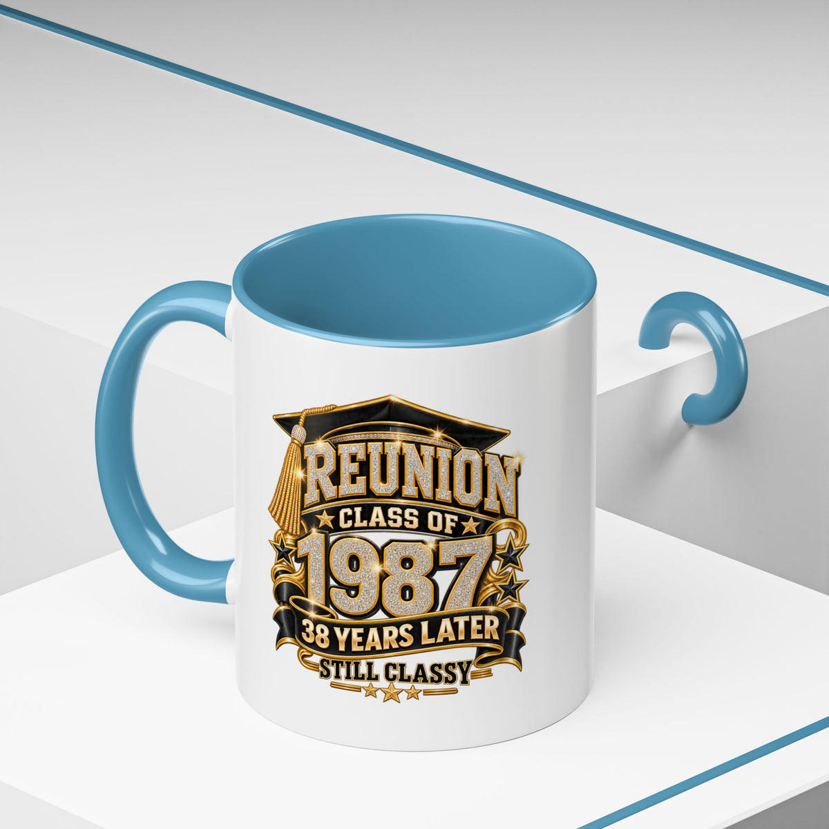 Class of 1987 Reunion Coffee Mug — 38 Years Later, Still Classy Accent Mug