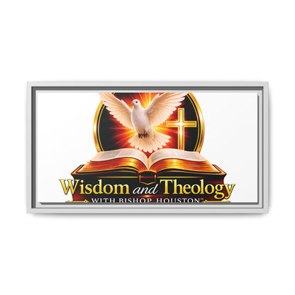 Framed Canvas Print — "Wisdom and Theology" Dove & Bible Wall Art