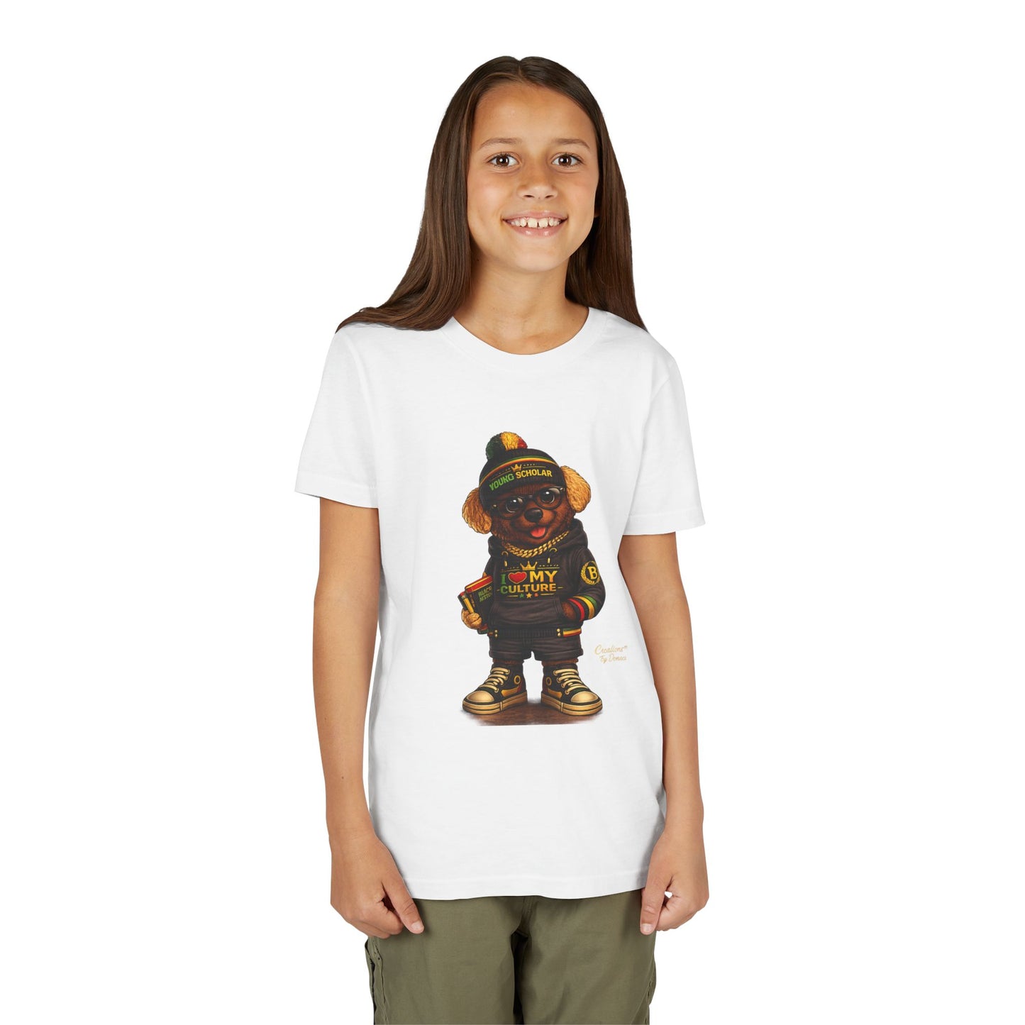 Youth Tee — 'Respect My Culture' Urban Dog Character Graphic