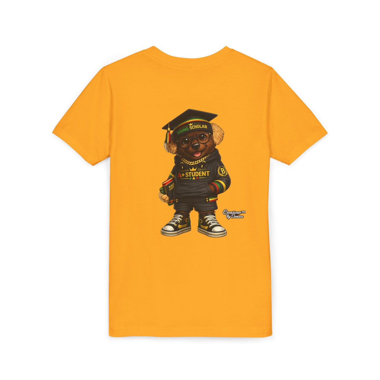 Youth Tee — Scholar Student Bear Graduation Graphic