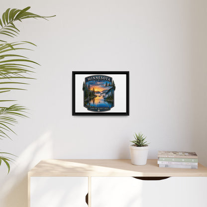 Minnesota Lakes Matte Canvas Print (Framed) — 'Land of 10,000 Lakes' Scenic Wall Art