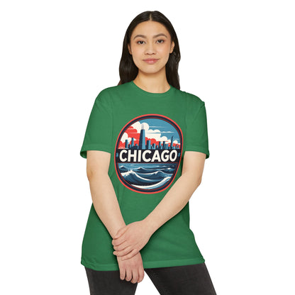 Chicago Skyline Wave T-Shirt — Retro Cityscape Tee