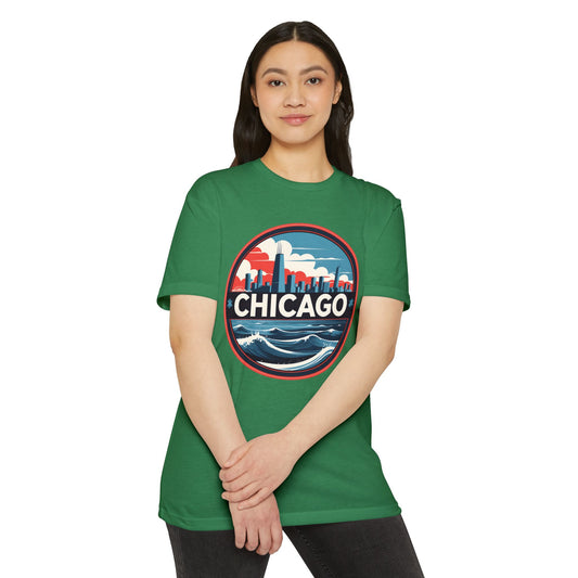 Chicago Skyline Wave T-Shirt — Retro Cityscape Tee