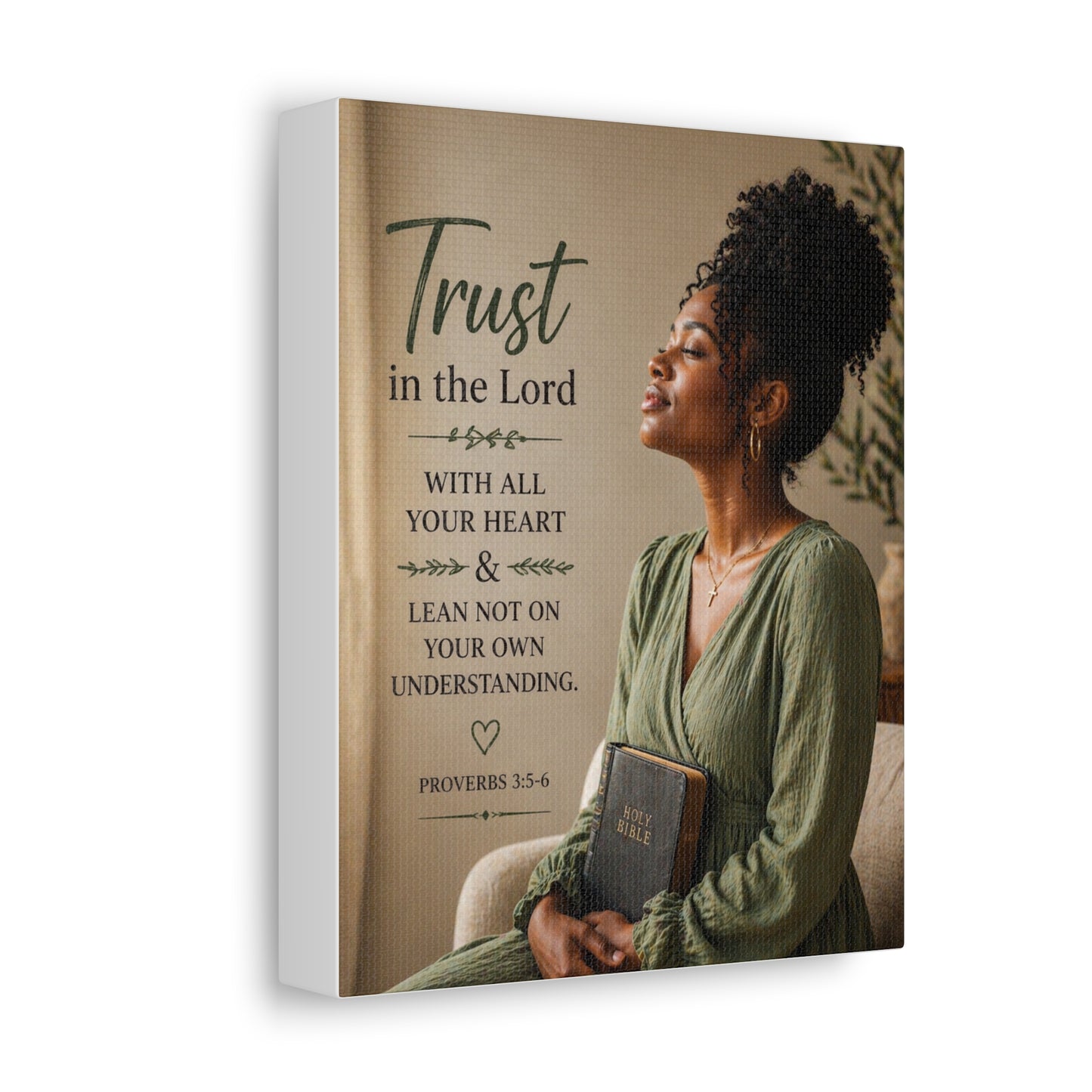 Trust in the Lord Wall Canvas — Proverbs 3:5-6 Inspirational Faith Print