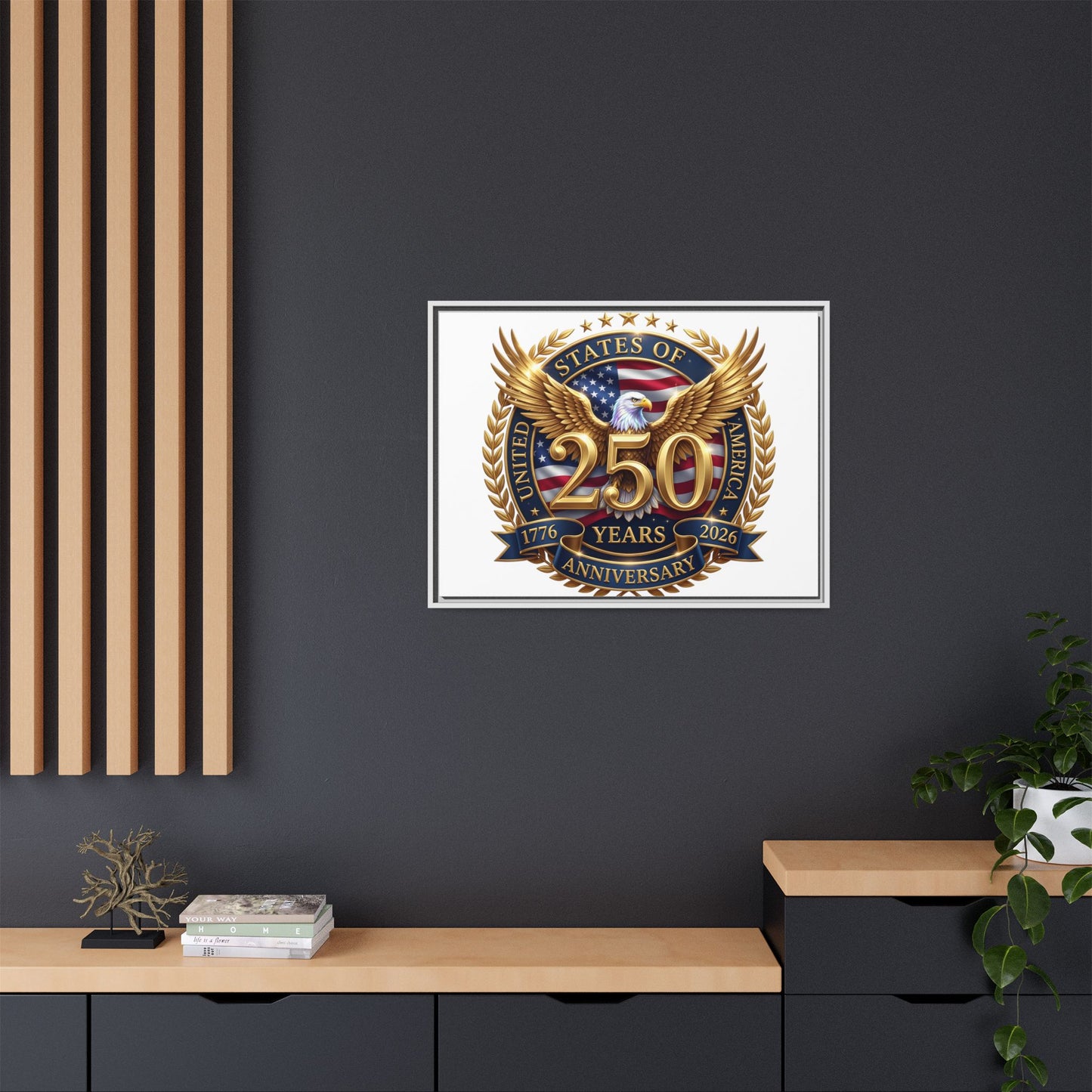 250th United States Anniversary Framed Canvas Print
