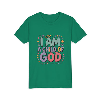 I Am A Child of God Youth Tee — Cute Pastel Christian Kids T-Shirt