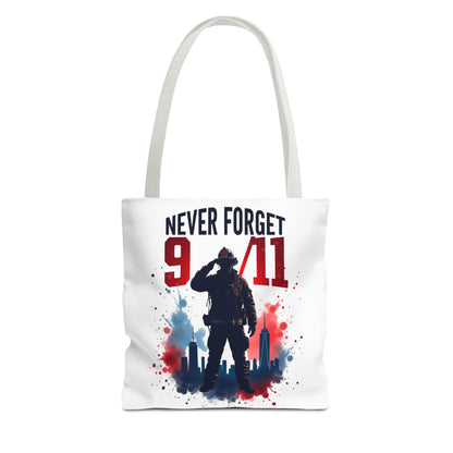 Never Forget 9/11 Tribute Tote Bag — Memorial Patriotic Canvas Carryall
