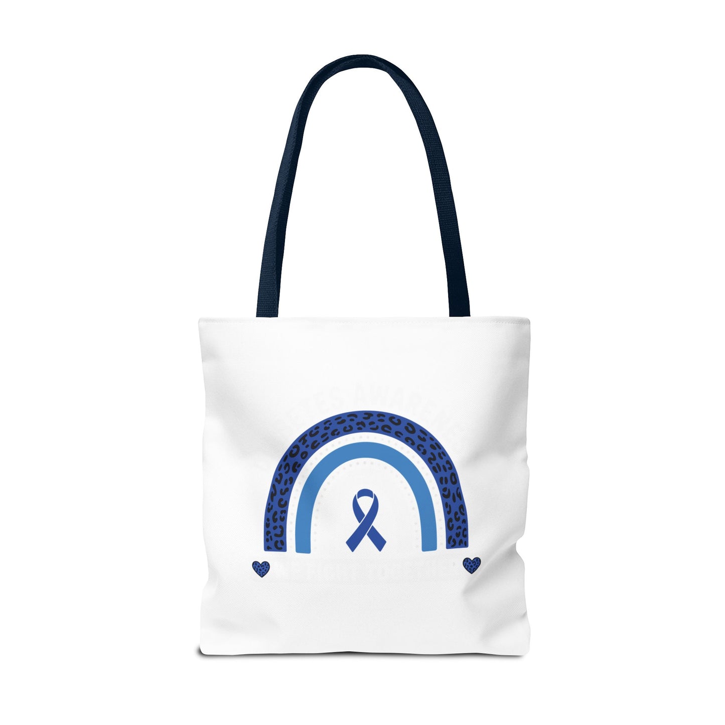 Blue Awareness Ribbon Rainbow Tote Bag – Support & Hope Everyday Tote