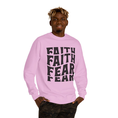 Faith Over Fear Crewneck Sweatshirt — Retro Graphic Faith Tee