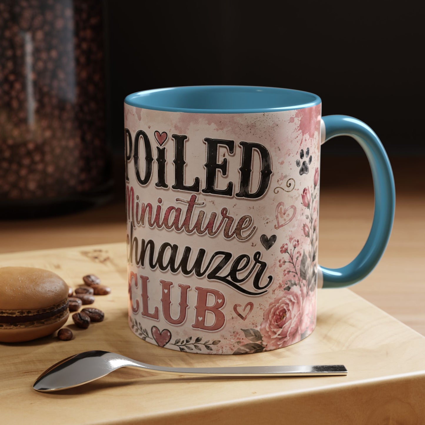 Spoiled Miniature Schnauzer Club Accent Coffee Mug — Cute Dog Mom Gift
