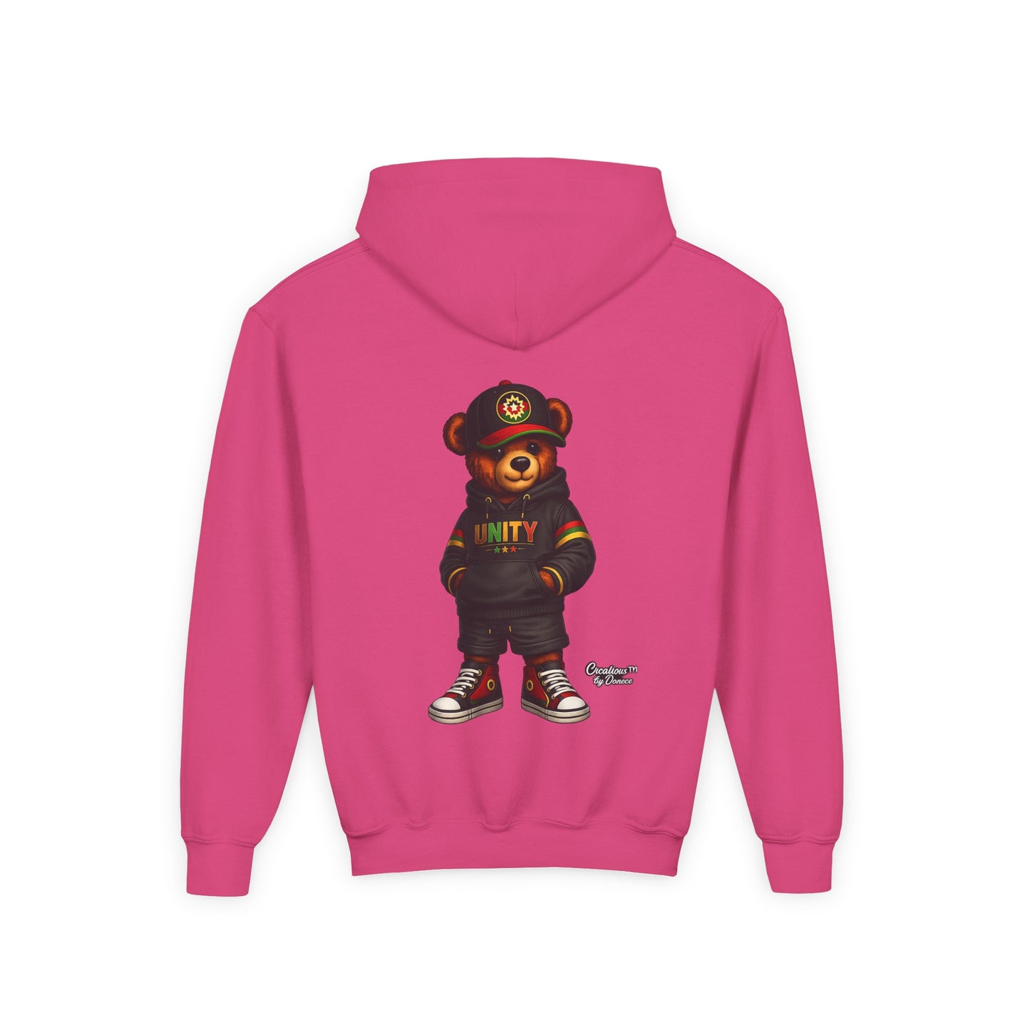 Youth Hoodie — Cool Streetwear Bear Graphic “UNITY”