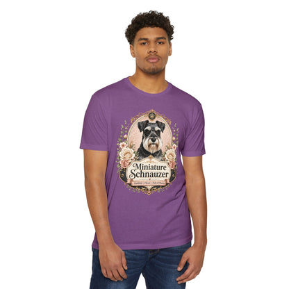 Miniature Schnauzer Floral Portrait T-Shirt