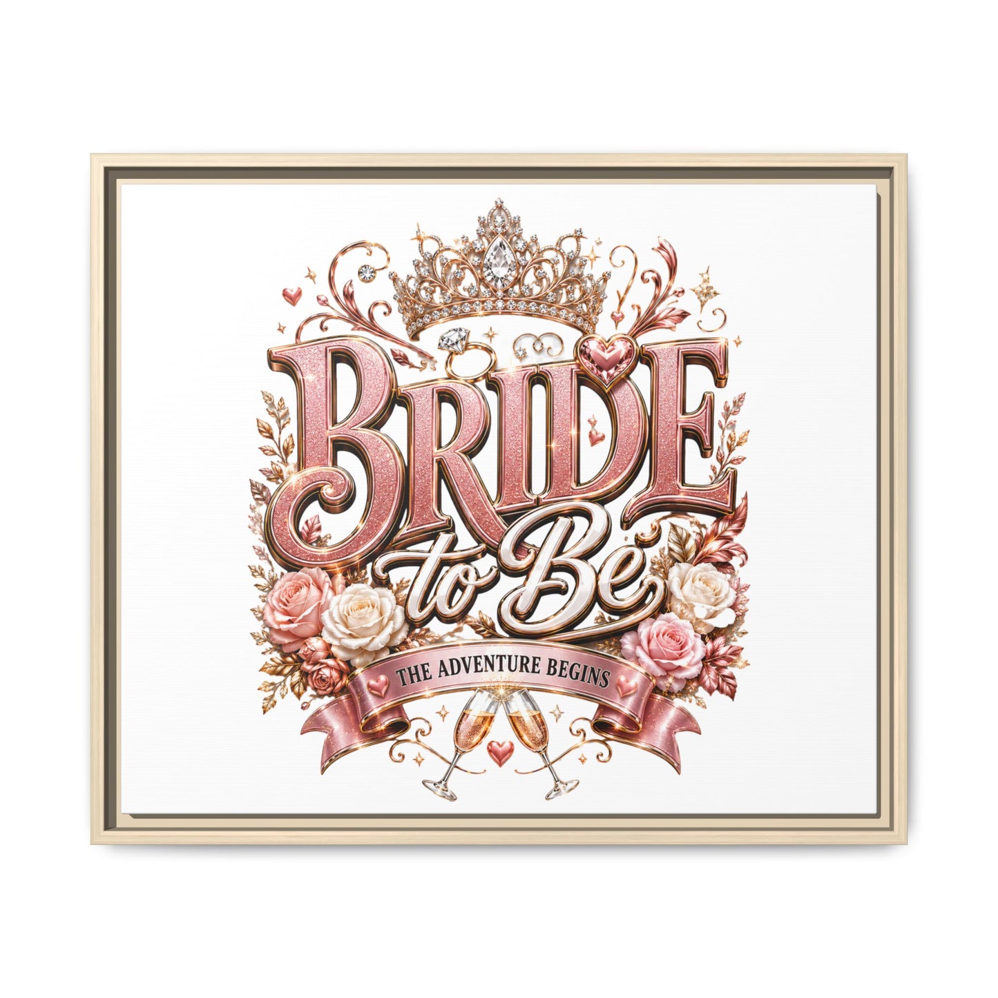Bride to Be Framed Canvas - 'The Adventure Begins' Bridal Wall Art