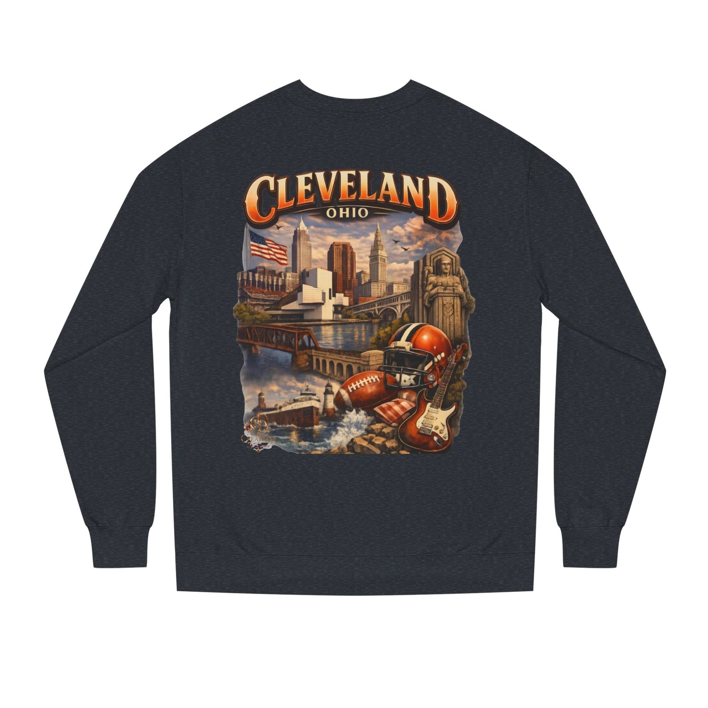 Cleveland Retro Cityscape Sweatshirt — Ohio Pride Football & Rock Design