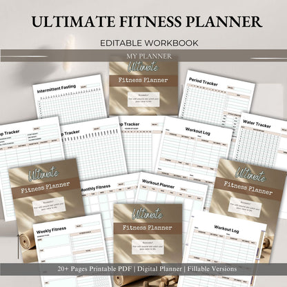 Ultimate Fitness Planner Printable | Workout Planner | Gym Tracker | Fitness Log | Health & Workout Planner PDF