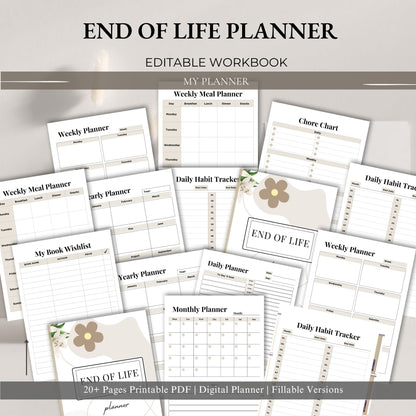 End of Life Planner Printable | Estate Planning Organizer | Important Information Binder | Final Wishes Planner PDF