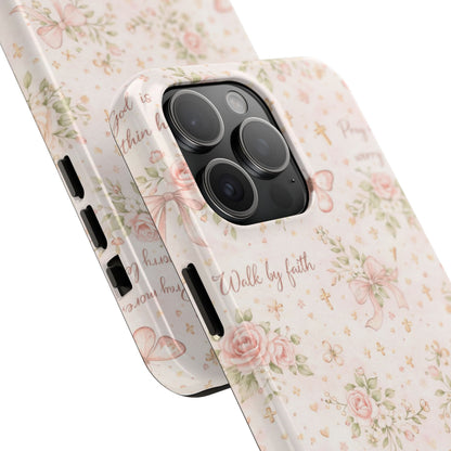 Walk By Faith Phone Case | Christian Floral iPhone Case