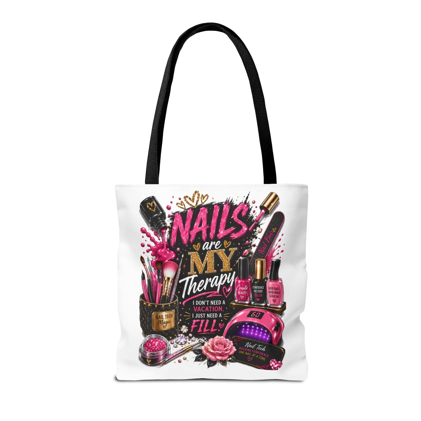 Nails Are My Therapy Tote Bag — Nail Tech Cosmetic Makeup Salon Gift