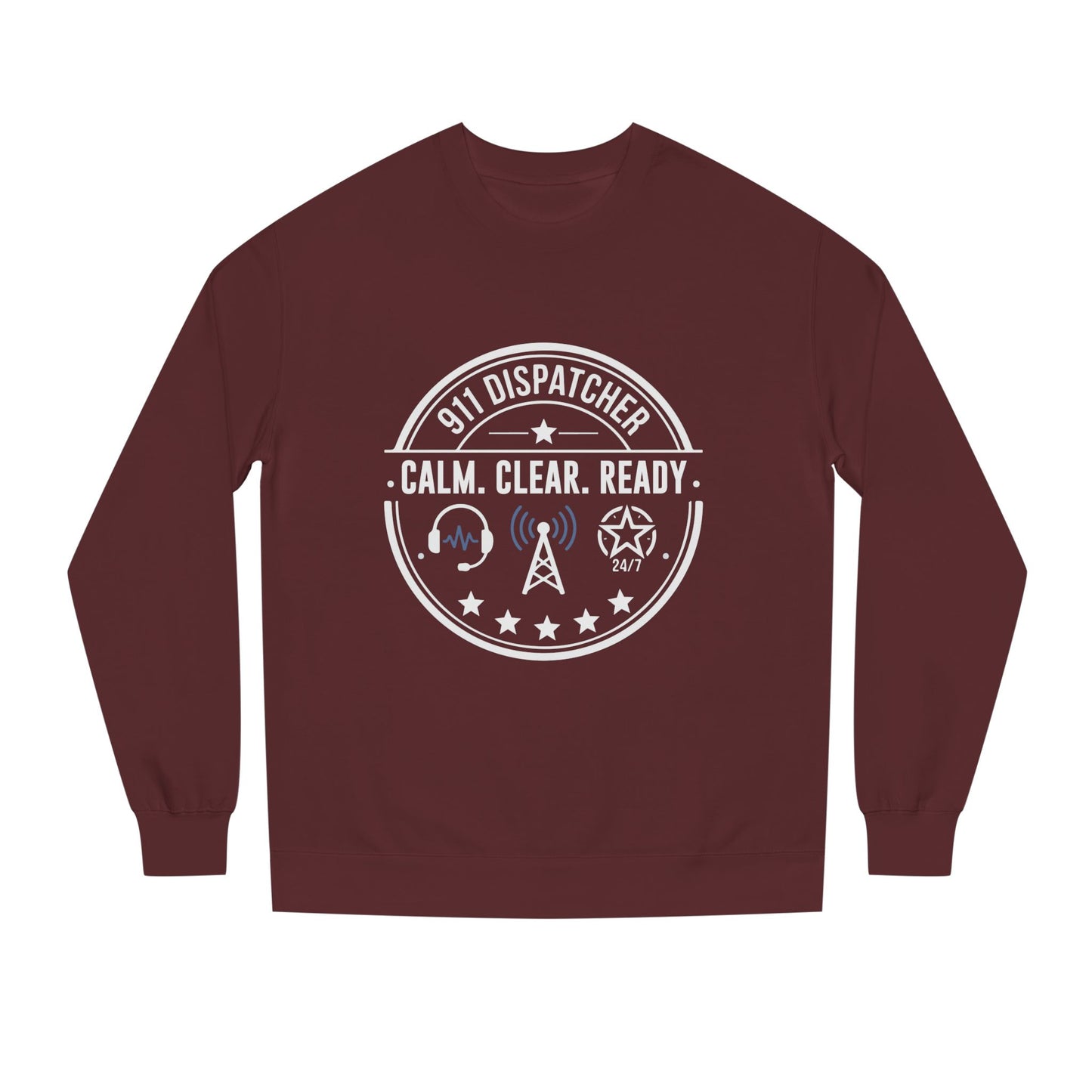 911 Dispatcher Sweatshirt - "Calm. Clear. Ready." Crewneck for Emergency Dispatchers