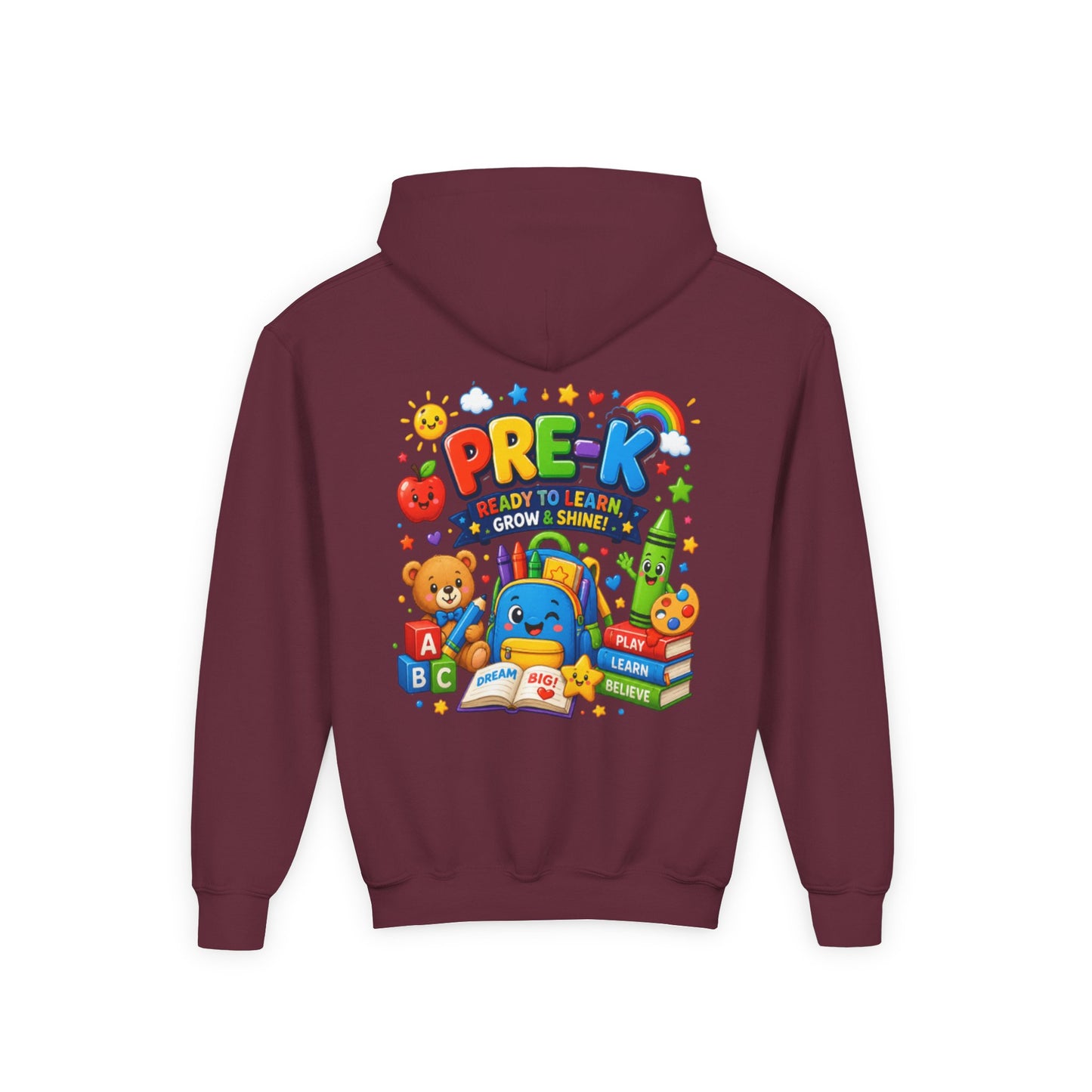 Pre-K Ready to Learn Youth Hoodie – Cute Back-to-School Preschool Sweatshirt