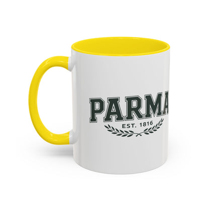 Parma Established 1816 Accent Coffee Mug — Vintage Collegiate Ceramic Coffee Cup