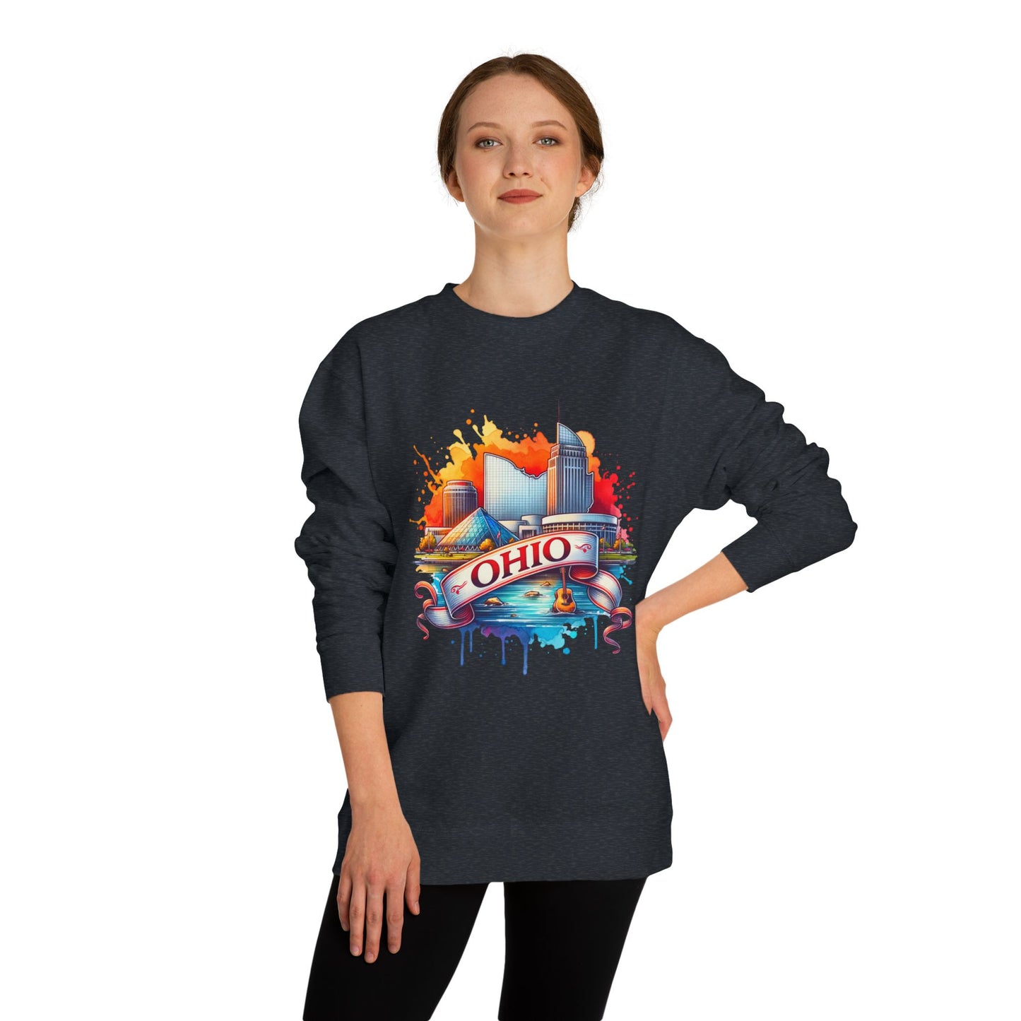 Ohio Skyline Crewneck Sweatshirt – Colorful Cityscape Graphic