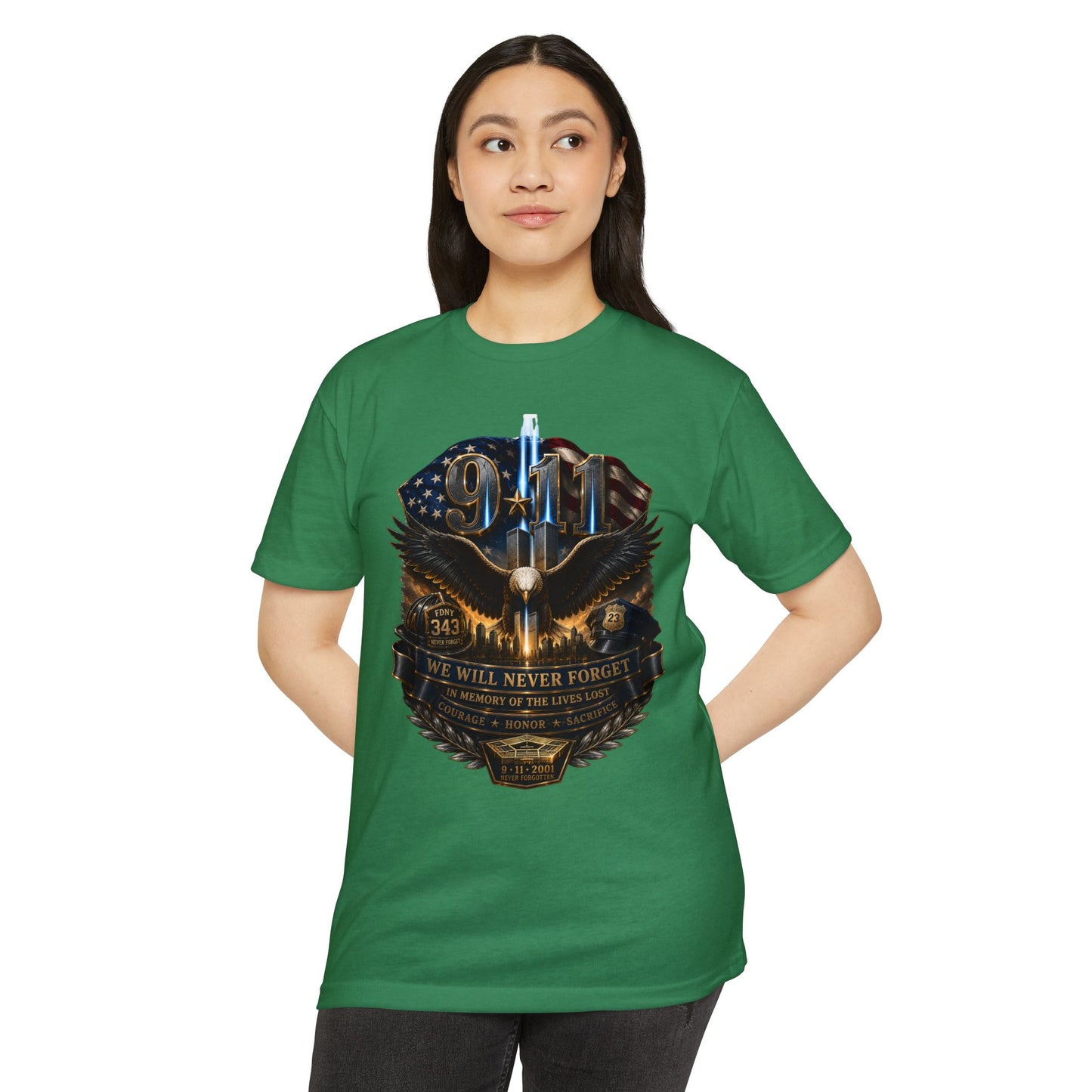 9/11 Remembrance T-Shirt — "We Will Never Forget" Tribute Tee