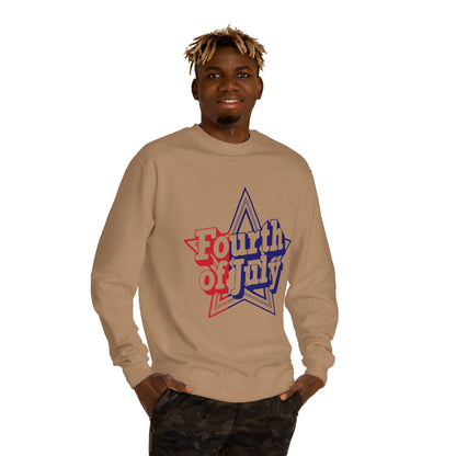 Fourth of July Star Sweatshirt — Patriotic Red White Blue Crewneck