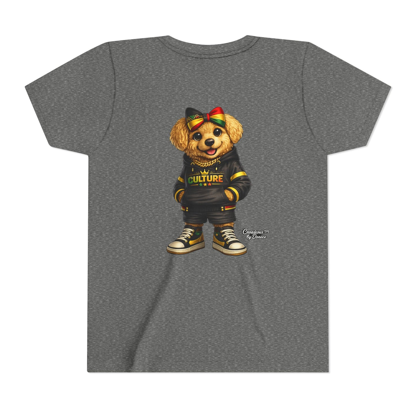 Youth Tee — Cute Rasta Bear "Culture" Graphic Kids T-Shirt